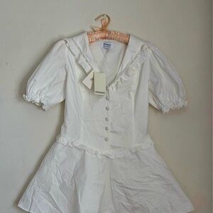 Peppermayo White Ruffled Dress
